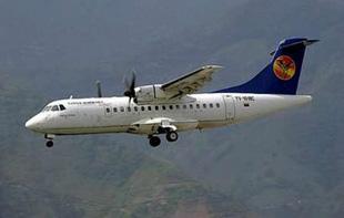 A Santa Barbara airlines aircraft ATR42-300 similar to the one declared missing is seen in this undated handout photo.  REUTERS/Handout