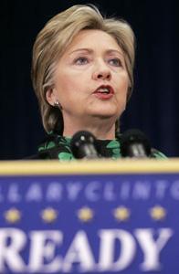 Democratic presidential candidate Senator Hillary Clinton delivers a campaign speech on the war in Iraq at George Washington University in Washington, Mar. 17, 2008. (Xinhua/Reuters Photo)