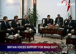British Foreign Secretary David Miliband met with Iraqi Prime Minister Nouri al-Maliki and President Jalal Talabani. Miliband expressed Britain's support for the ongoing crackdown on Iraqi insurgents.