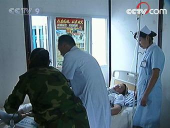 So far there are over 50 medical workers here, made up of local and military medical staff. Doctors from military hospitals are mainly in charge of treating severe diseases. (CCTV.com)