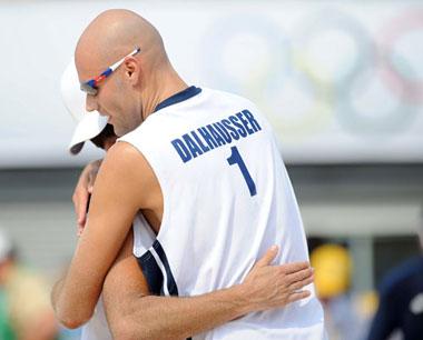 US pair Philip Dalhausser (R) and Todd Rogers.
