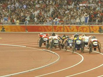 Wheel chair racing---a unique Paralympic event.