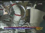 Astronaut exits orbital module