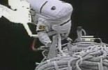 Astronaut performs E.V.A.