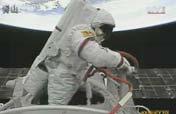 Astronaut performs E.V.A