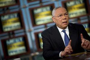 Former Secretary of State Colin Powell speaks during a taping of "Meet the Press" at NBC in Washington October 19, 2008.(Xinhua/Reuters Photo)