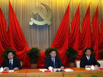 Chinese Vice President Xi Jinping(C) launches a speech at the opening ceremony of a workshop held for the secretaries of county committees of the Communist Party of China (CPC) in Beijing, capital of China, on Nov. 10, 2008. (Xinhua Photo)