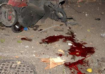 A view of the site of attack in the Colaba area in Mumbai, India, Nov. 27, 2008.(Xinhua Photo)