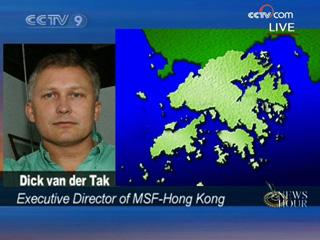 Mr. Dick Van Der Tak, Executive Director of Medecins Sans Frontieres, at the Hong Kong office.(CCTV.com)