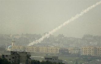 Palestinian militants fire a rocket from the Gaza Strip towards Israel on January 16. (AFP/File/Jack Guez)