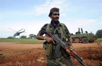 A Sri Lankan soldier on patrol in Mullaittivu -- the former military headquarters of the Tamil Tiger rebels. (AFP/File/Ishara S. Kodikara)