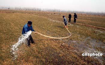 The central government has listed the anti-drought campaign as the most urgent task for the spring season.