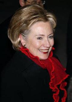 U.S. Secretary of State Hillary Clinton arrives at Beijing airport February 20, 2009.(Greg Baker/Pool/Reuters)
