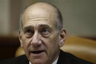 Israeli Prime Minister Ehud Olmert attends the weekly cabinet meeting in Jerusalem, Sunday, Feb. 22, 2009.(AP Photo/Ronen Zvulun, pool)