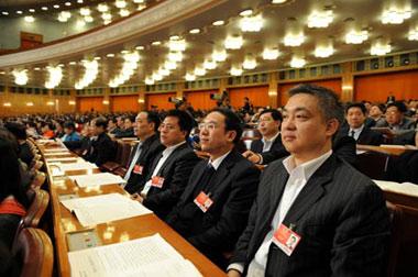 The fourth plenary meeting of the Second Session of the 11th National Committee of the Chinese People's Political Consultative Conference (CPPCC) is held at the Great Hall of the People in Beijing, capital of China, March 9, 2009. (Xinhua/Li Xueren)