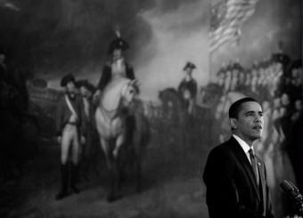 U.S. President Barack Obama delivers a speech at the Lincoln Tribute ceremony at the Capitol Hill in Washintong, D.C., capital of the United States, Feb. 12, 2009.(Xinhua/Zhang Yan)