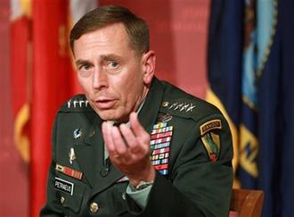 U.S. Army General David Petraeus, head of U.S. Central Command, addresses an audience during a forum at the John F. Kennedy School of Government on the campus of Harvard University, in Cambridge, Mass., Tuesday, April 21, 2009.(AP Photo/Steven Senne)