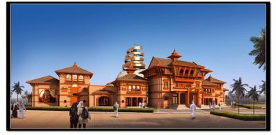 An artist's rendition of the Nepal Pavilion