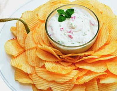 A potato chip or crisp is a thin slice of potato, deep fried or baked until crisp. 
