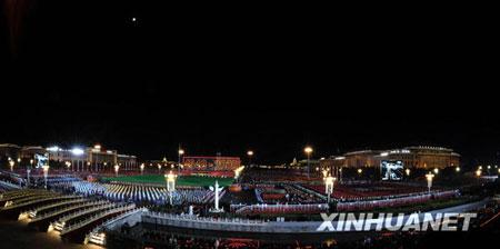 The National Day Evening Gala begins at 20:00, on the Tian'anmen Square in Beijing, Oct. 01, 2009.