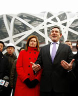 British PM visits Beijing Olympic stadium