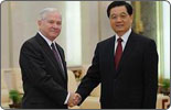 Hu Jintao meets with US Defense Secretary