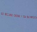 "We flied banner to support torch relay in San Francisco"