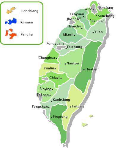 Map of Taiwan