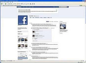 This March 5, 2009 screenshot shows a page from Facebook featuring their new page layout. [Agencies]