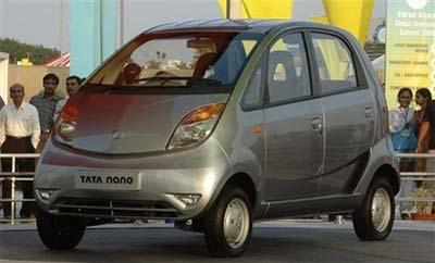 In this Jan. 11, 2009 file photo, Tata's Nano car is seen in an exhibition during the fourth Vibrant Gujarat Global Investors Summit in Ahmadabad, India. [Agencies]