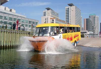 An amphibious bus nicknamed 