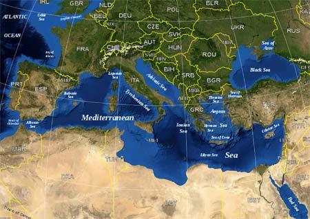 Map of The Mediterranean Sea 