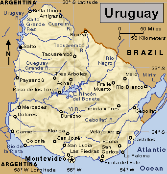 乌拉圭地图高清中文版图片